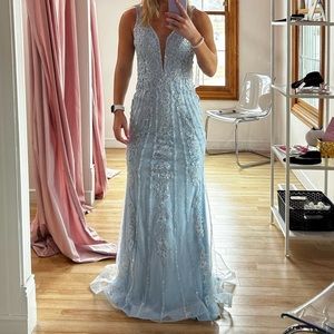Sherri Hill Cinderella Blue Prom Dress (Size 4)